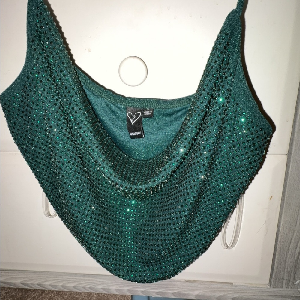 Windsor Emerald Rhinestone Top